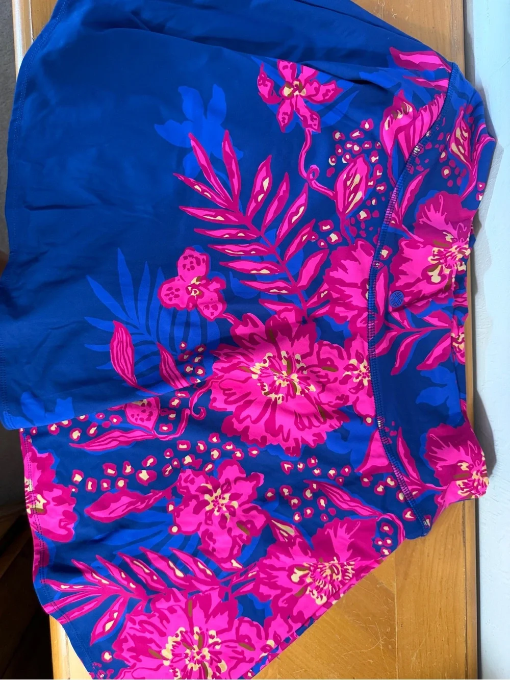 Lily Pulitzer Luxletic Performance Skirt Skort Vibrant Floral Blue & Hot Pink